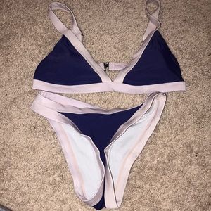 Navy and light pink bikini